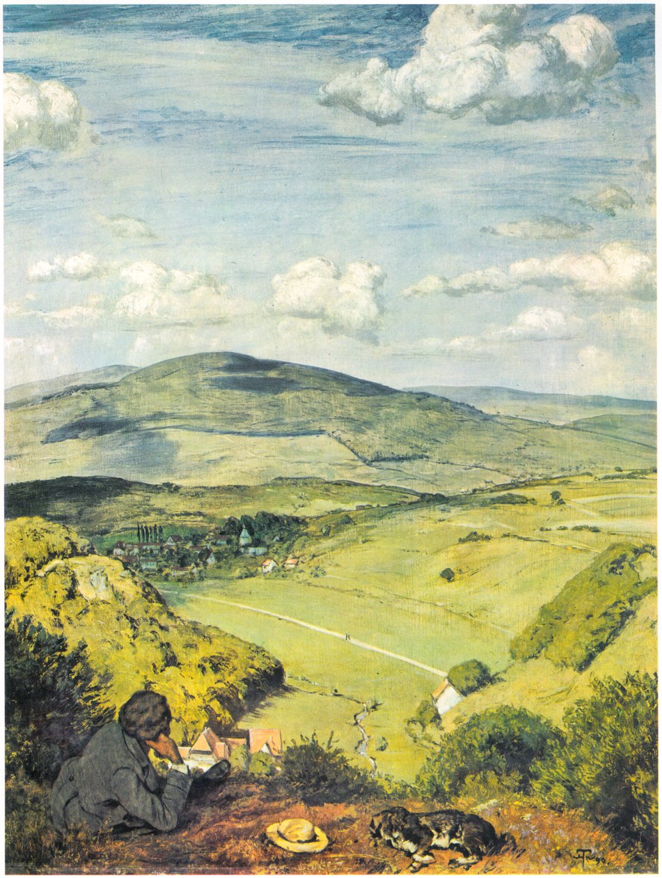 Blick auf ein Taunustal / Taunuslandschaft von Hans Thoma