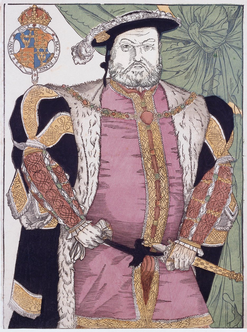 König Heinrich VIII. von England (Gravur) von Hans (after) Holbein
