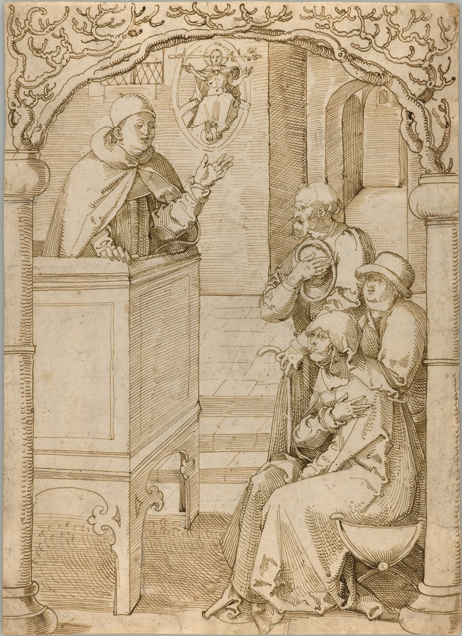 Ein Mönch predigt von Hans Baldung Grien