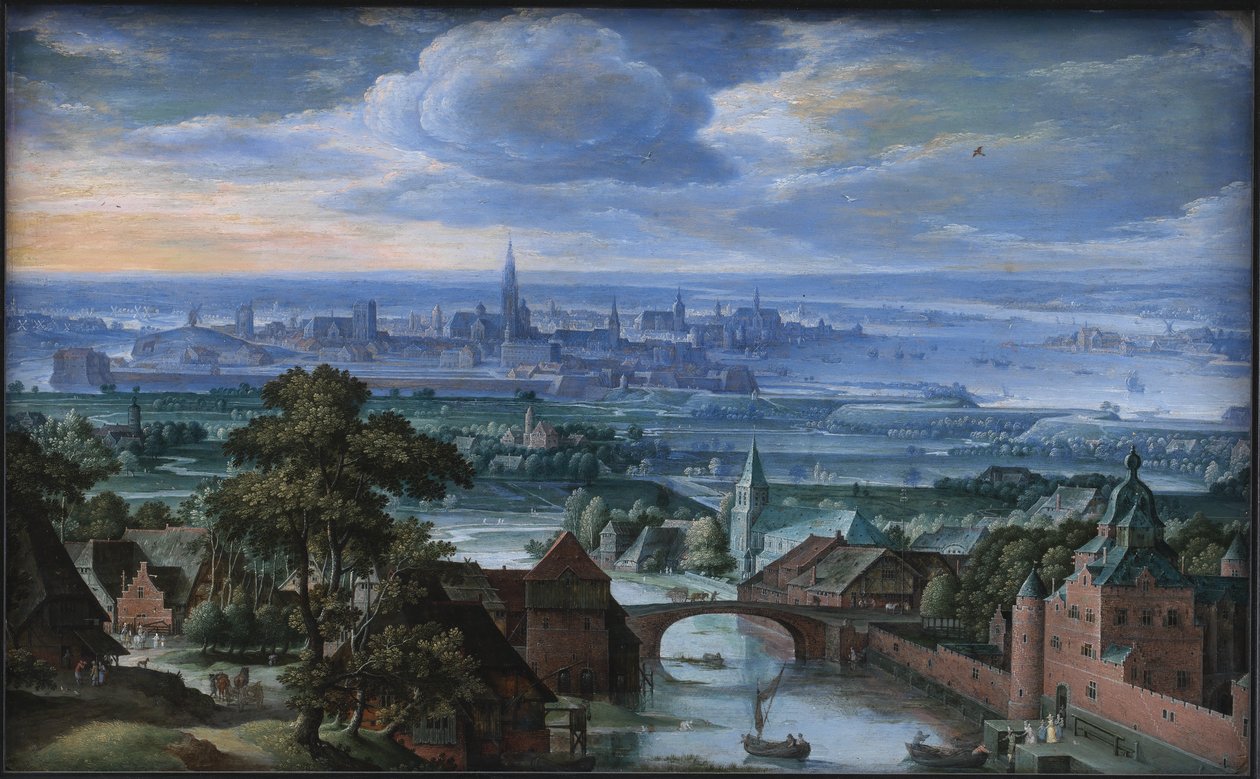 Landschaft mit Blick auf Antwerpen von Hans Bol