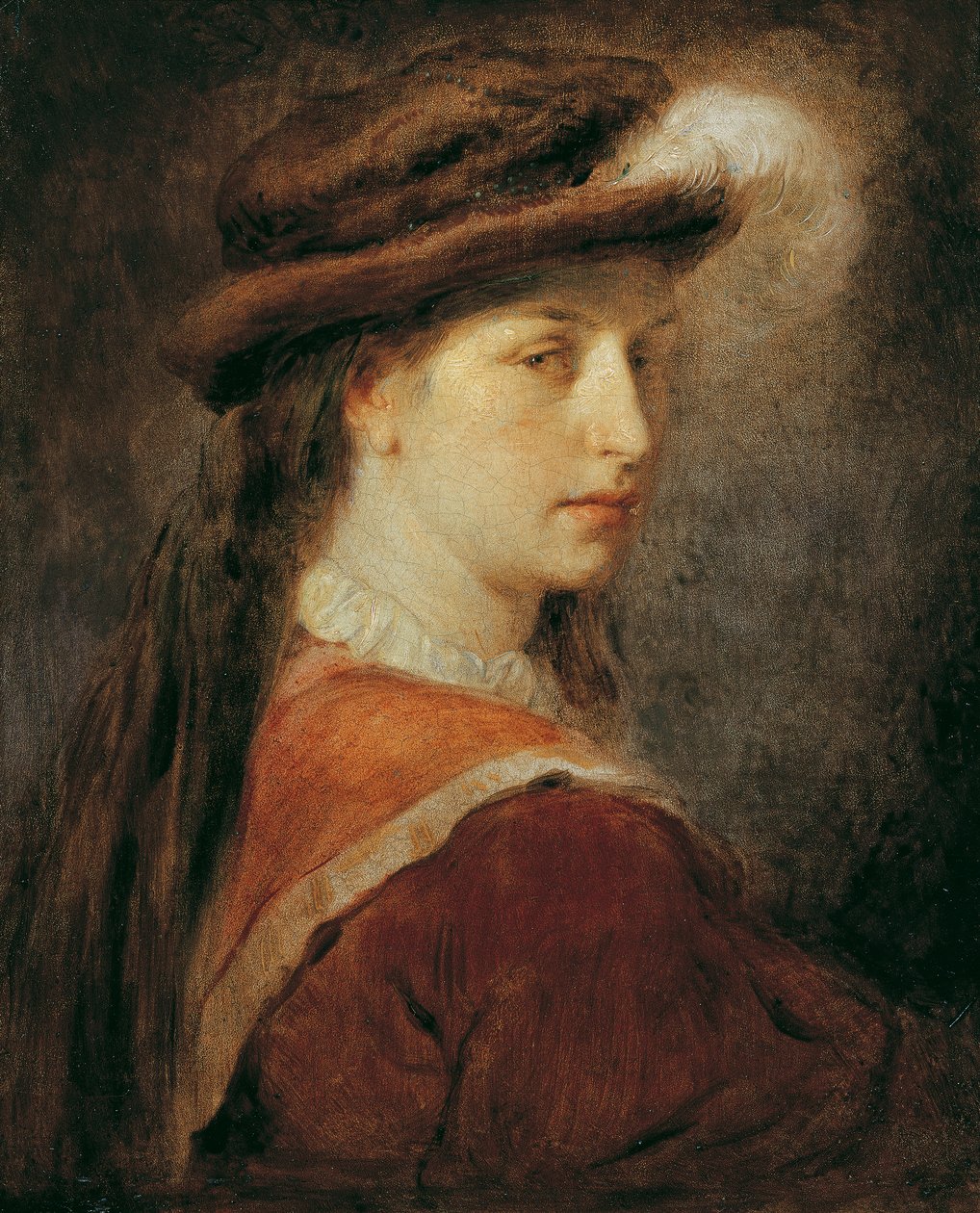 Dame mit Federhut von Hans Canon