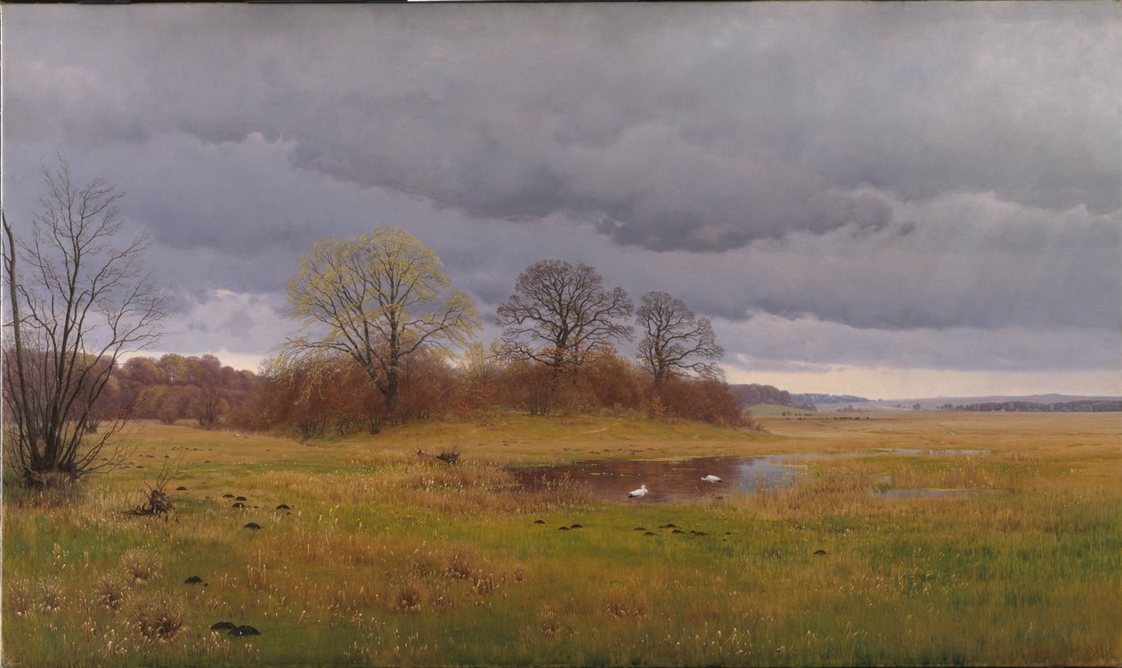 Frühlingslandschaft mit Regenschauern. Südsjælland von Hans Friis