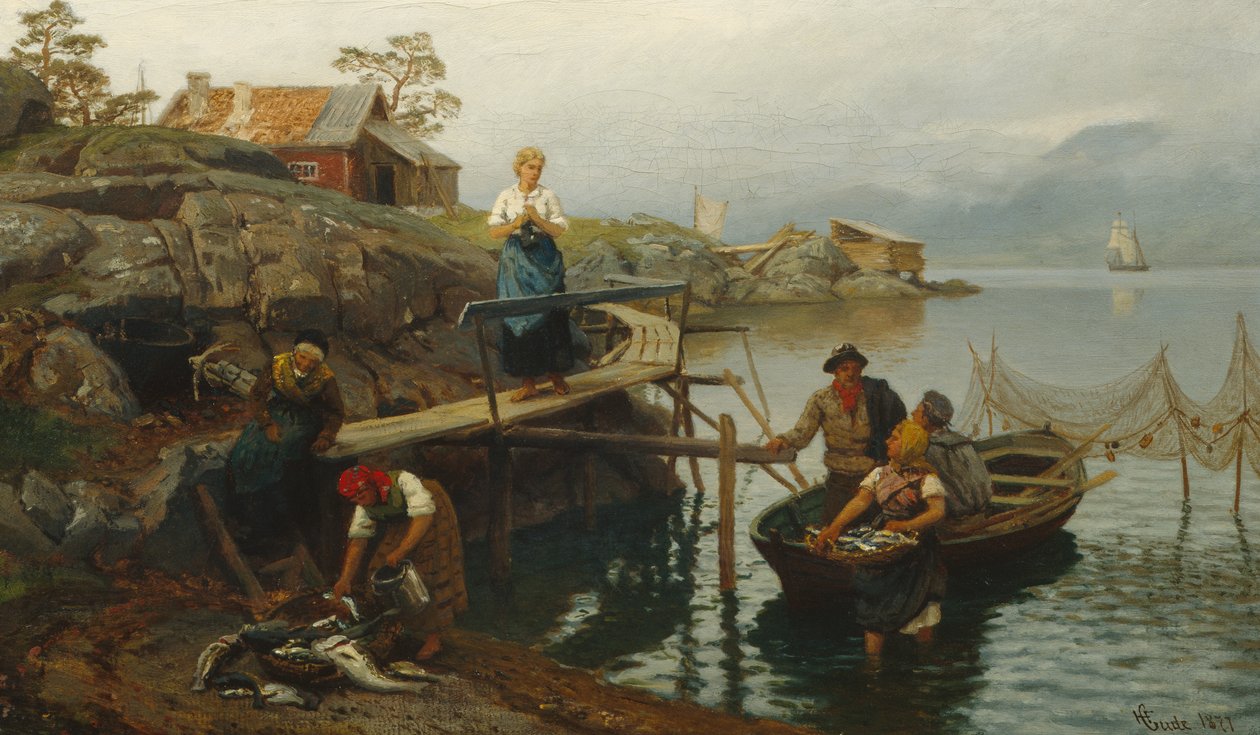 Nach dem Fischen von Hans Gude