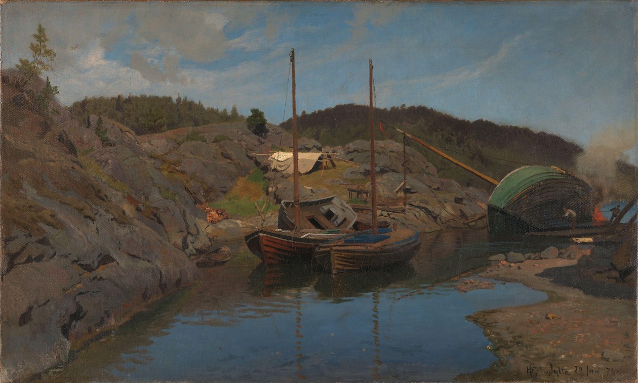 Lotsenboote von Hans Gude