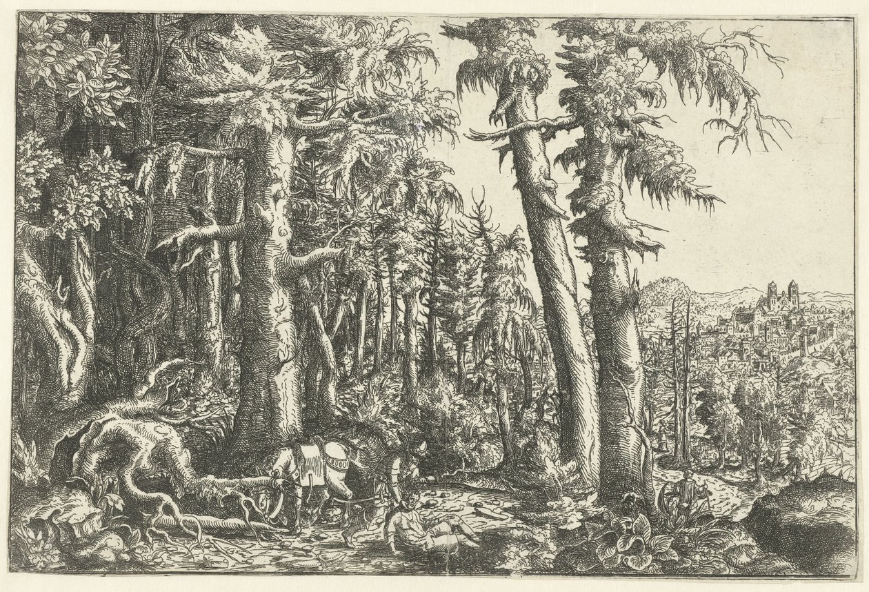 Landschaft mit barmherzigem Samariter von Hans Lautensack