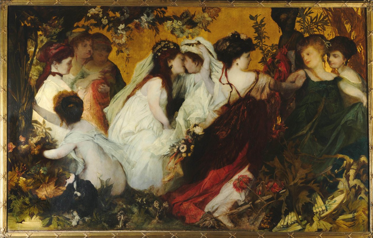 Moderne Amoretti, Triptychon, rechte Tafel, 1868 von Hans Makart
