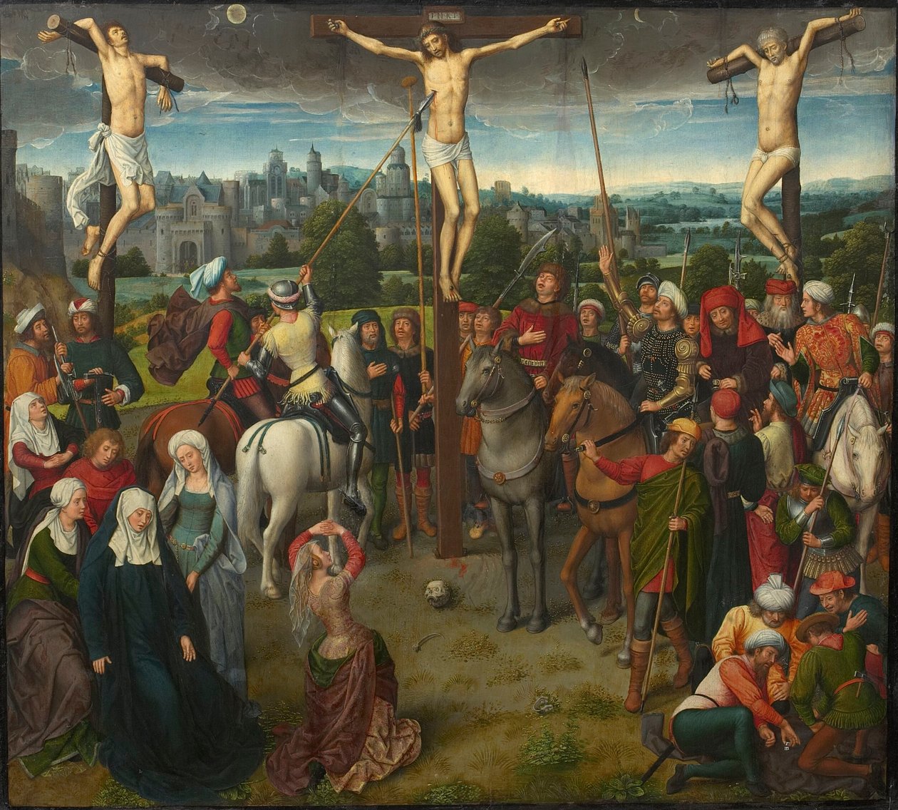 Kalvarienberg-Triptychon, zentrales Panel, 1480er von Hans Memling