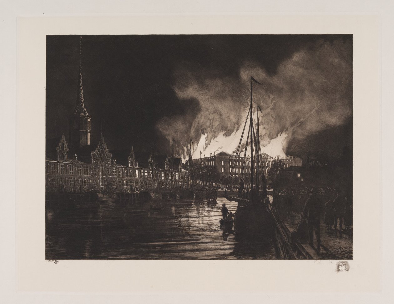 Christiansborg-Palast in Flammen von Hans Nikolaj Hansen
