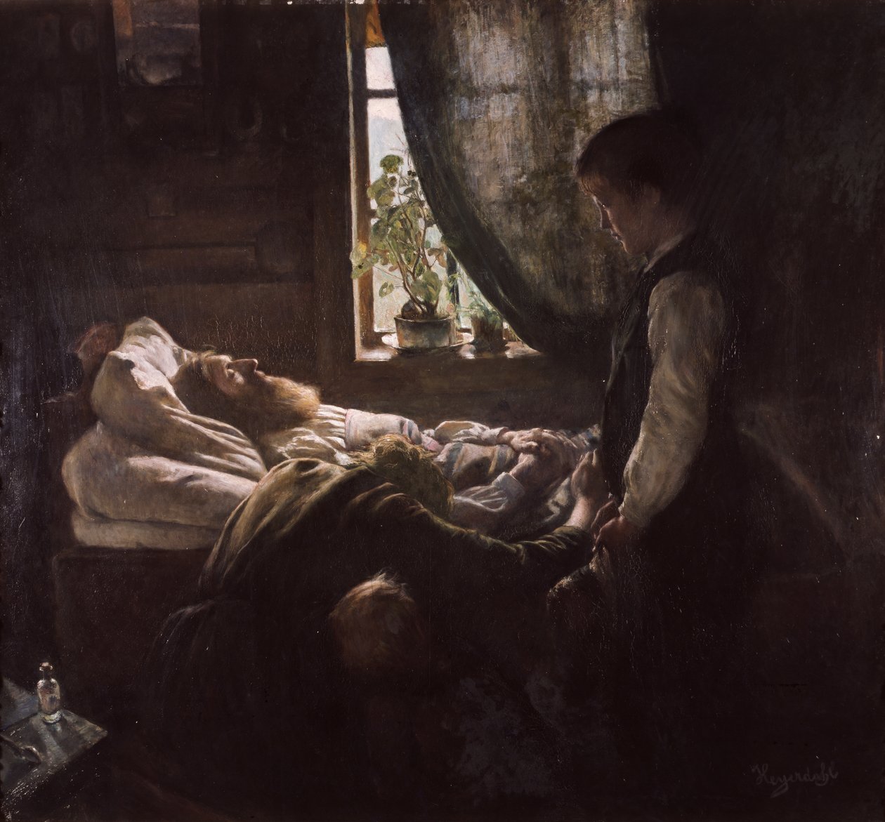 Das Sterbebett der Arbeiter von Hans Olaf Heyerdahl