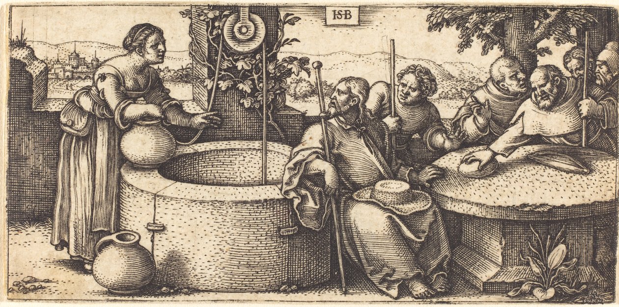 Christus und die Frau von Samaria von Hans Sebald Beham