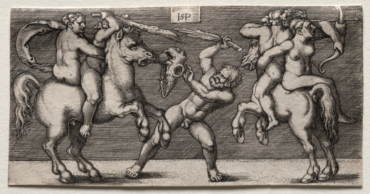 Kampf von drei Männern von Hans Sebald Beham
