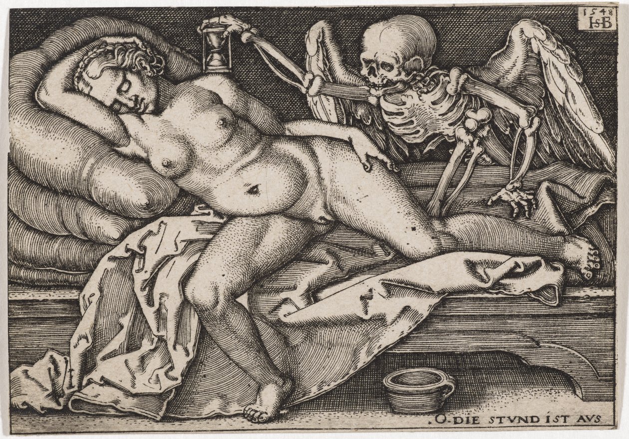 Schlafendes Mädchen und Tod, 1548 von Hans Sebald Beham