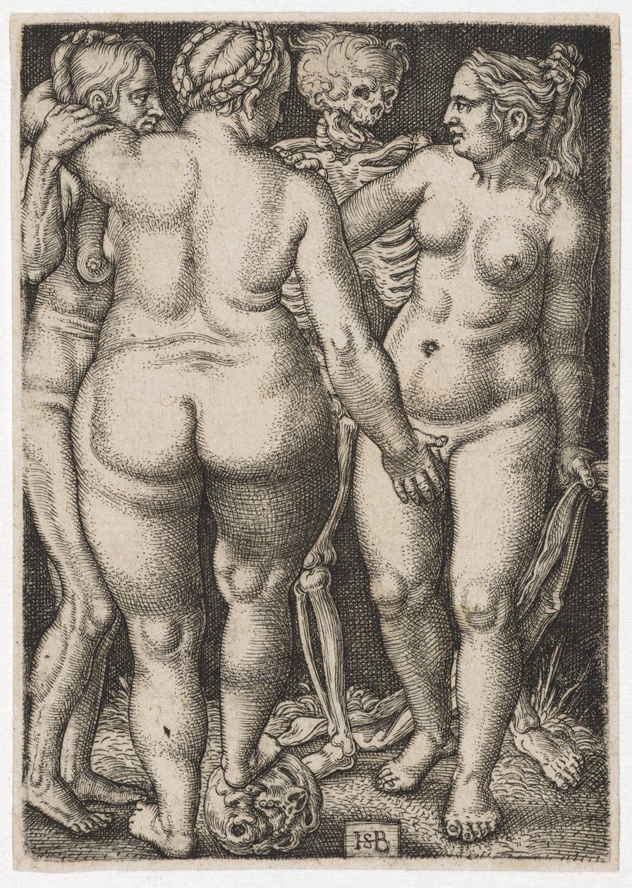 Drei Frauen und Tod, ca. 1546-50 von Hans Sebald Beham