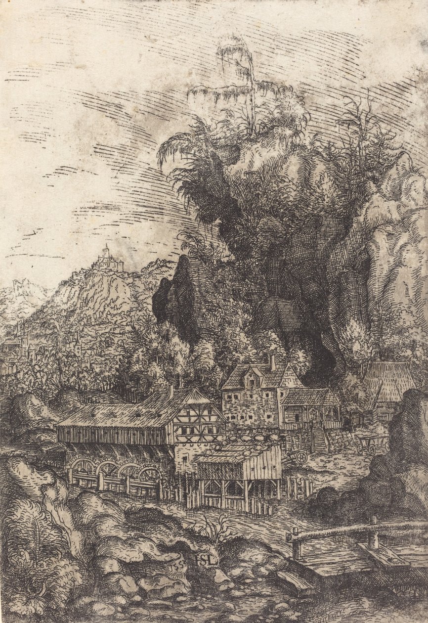 Landschaft mit einer Wassermühle von Hans Sebald Lautensack