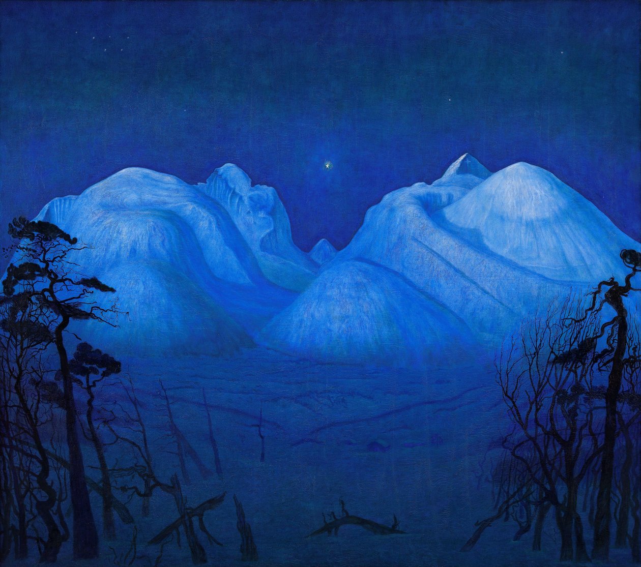Winternacht in den Bergen von Harald Oscar Sohlberg