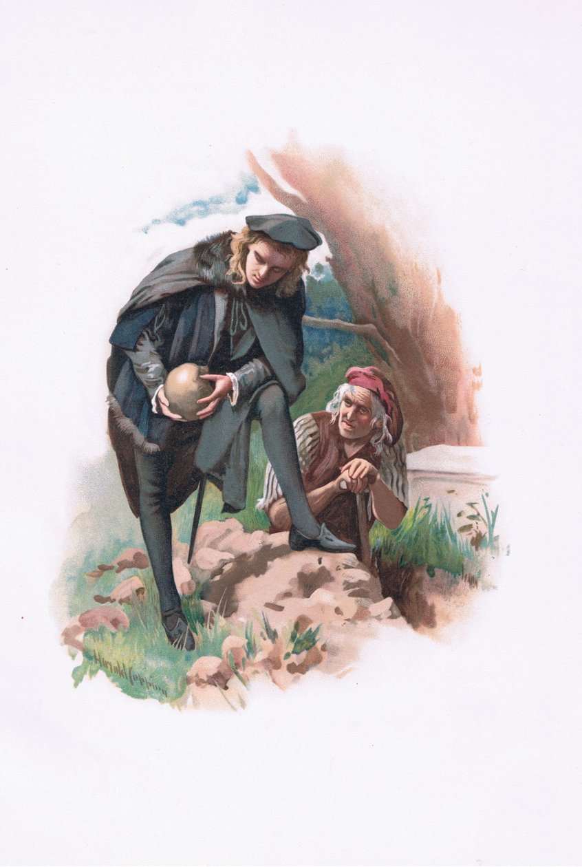 Hamlet und der Totengräber, Illustration aus Hamlet von Harold Copping