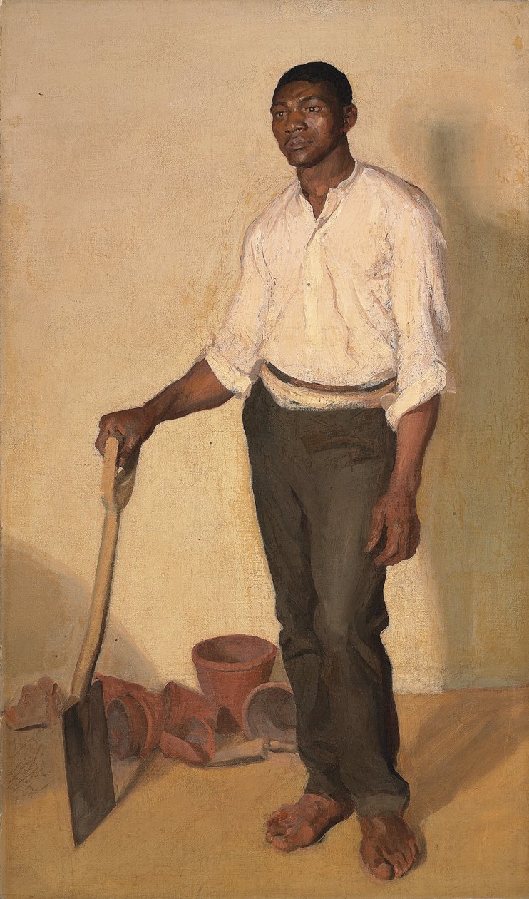 Porträt eines schwarzen Gärtners, ca. 1905 von Harold Gilman