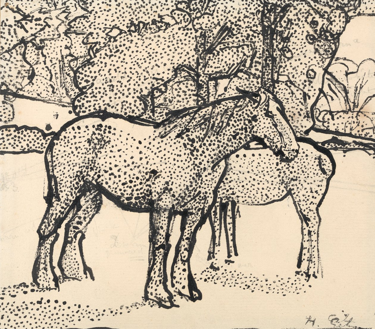 Zwei Pferde von Harold Gilman