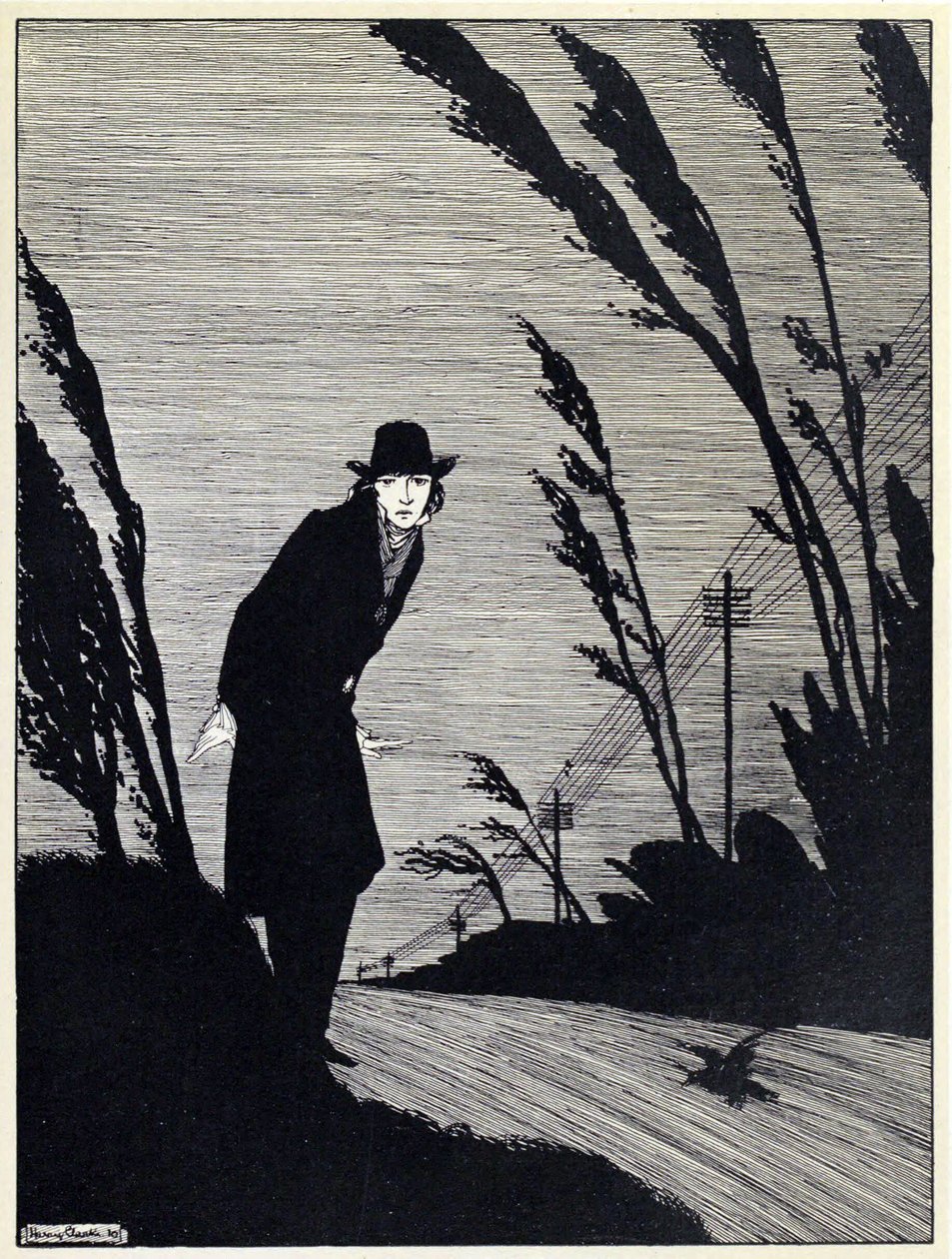 Mitten in allem war ein kaltes weißes Gesicht, aus The Years at the Spring, veröffentlicht 1920 von Harry Clarke