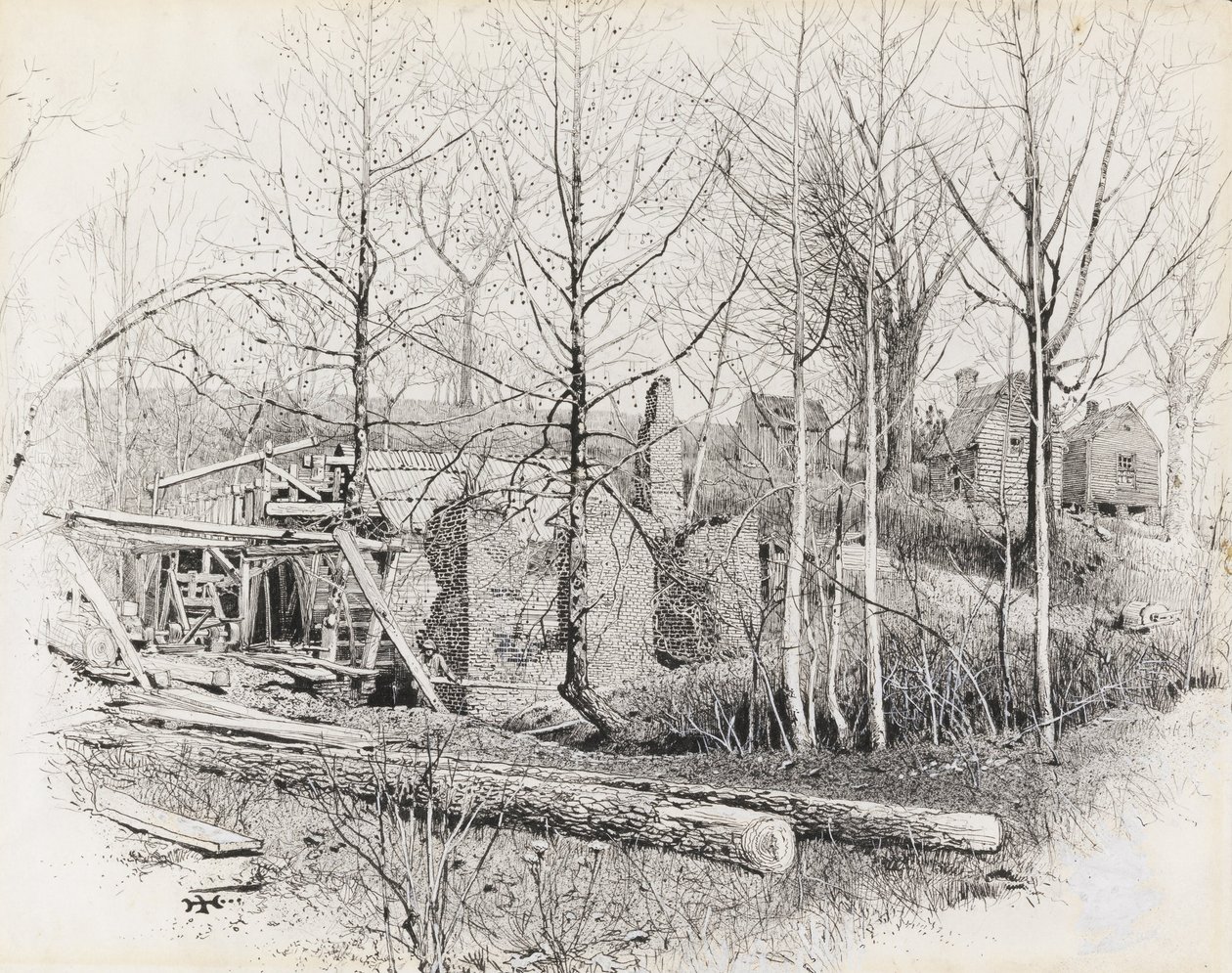 Gegenwärtiger Aspekt von Gainess Mill, Blick nach Osten von Harry Fenn