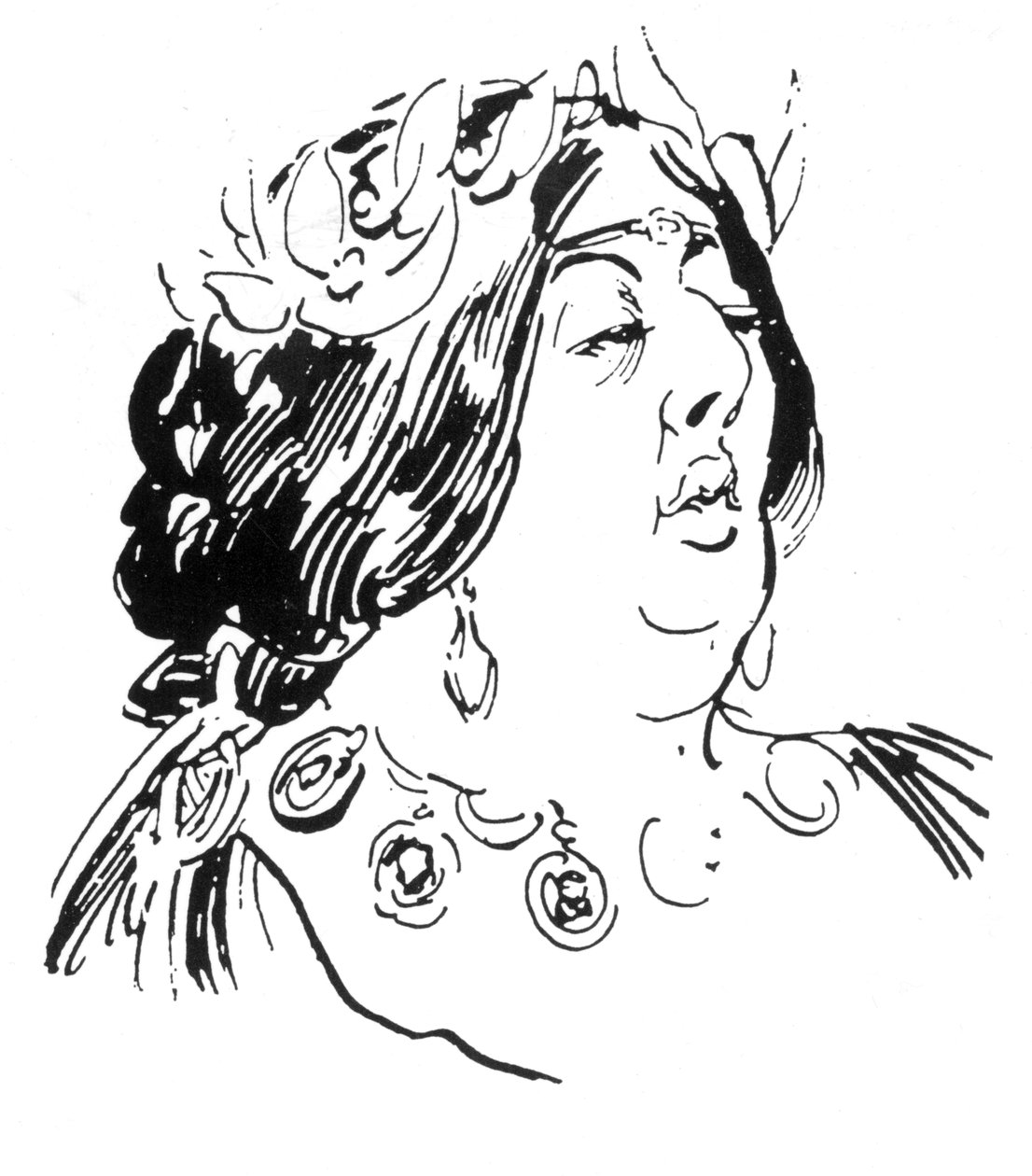 Porträt von Jane Francesca Agnes Wilde als Madame de Recamier von Harry Furniss