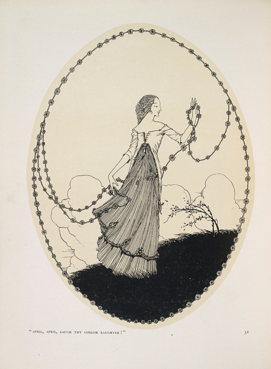 April. "April, April, lache dein mädchenhaftes Lachen!" von Harry Clarke