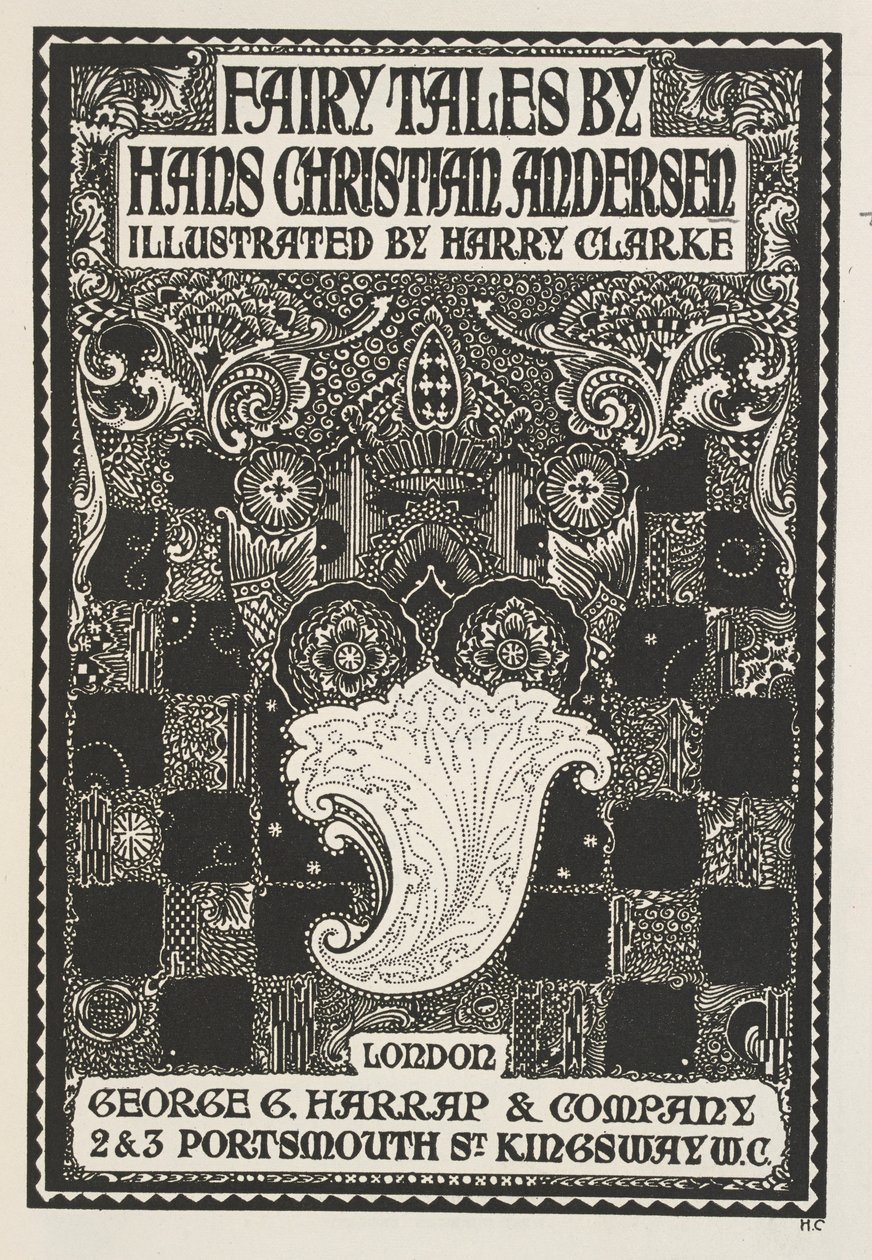 Illustrierte Titelseite, mit Symbolen und Quadraten. von Harry Clarke