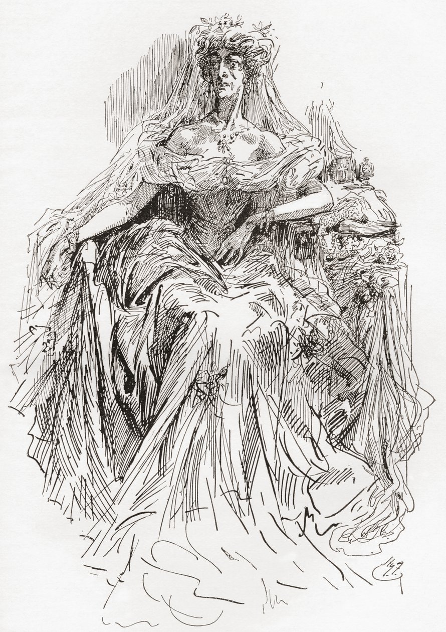 Miss Havisham (Gravur) von Harry Furniss