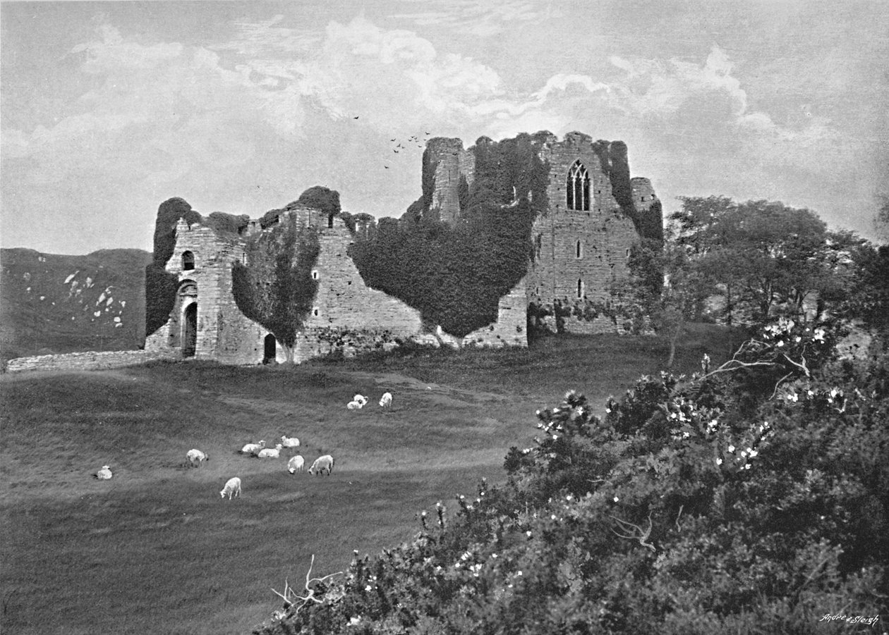 Oystermouth Castle, Mumbles, um 1896 von Harvey Barton