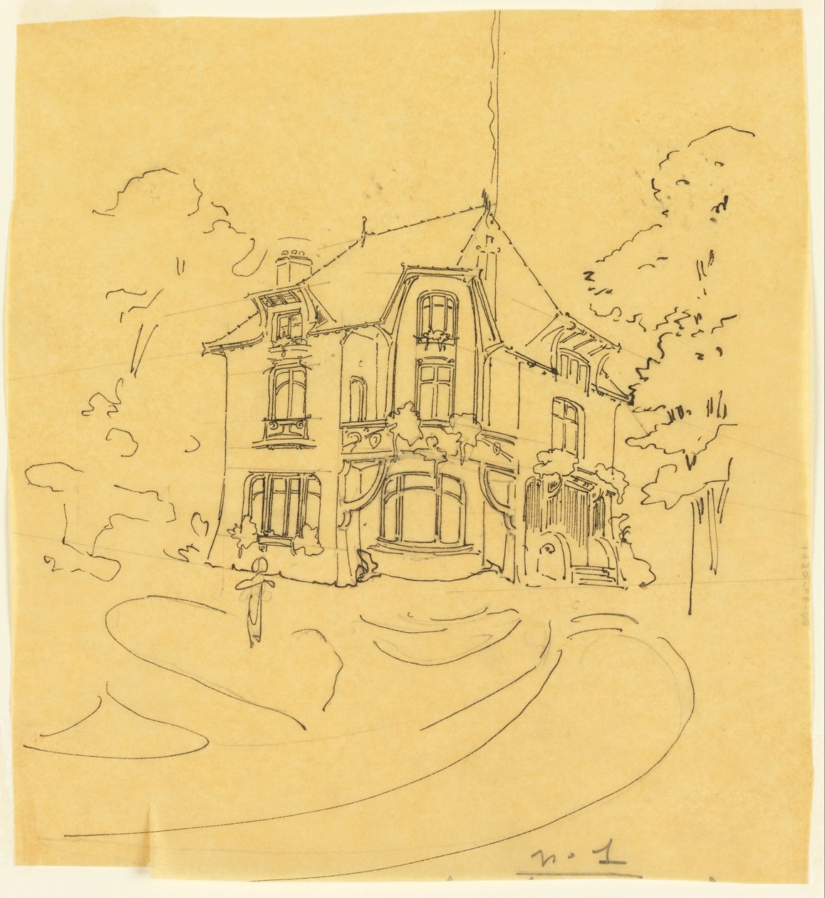 Entwurf für eine private Residenz von Hector Guimard