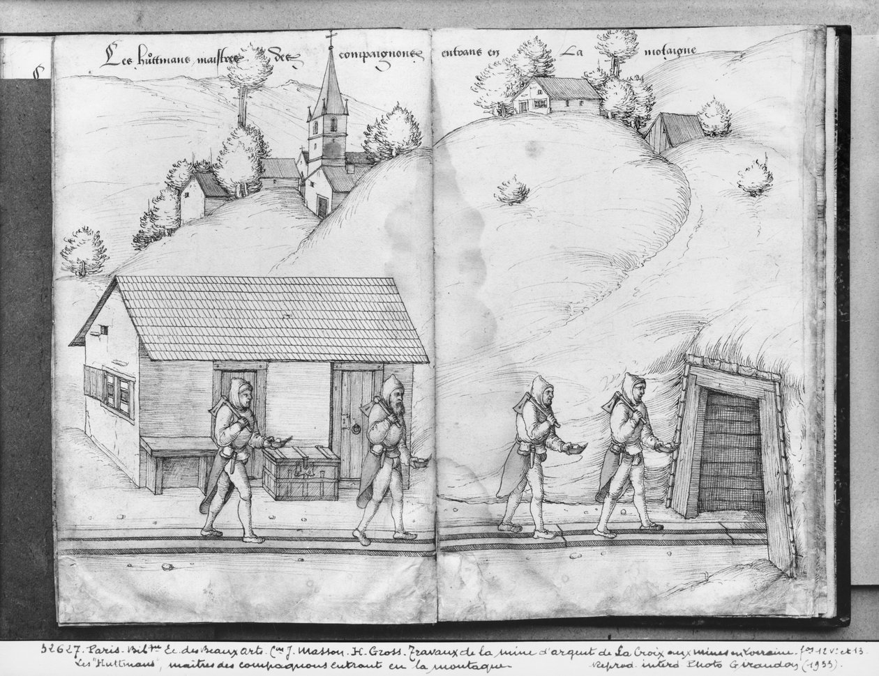 Silbermine von La Croix-aux-Mines, Lothringen, fol.12v und fol.13r, die 