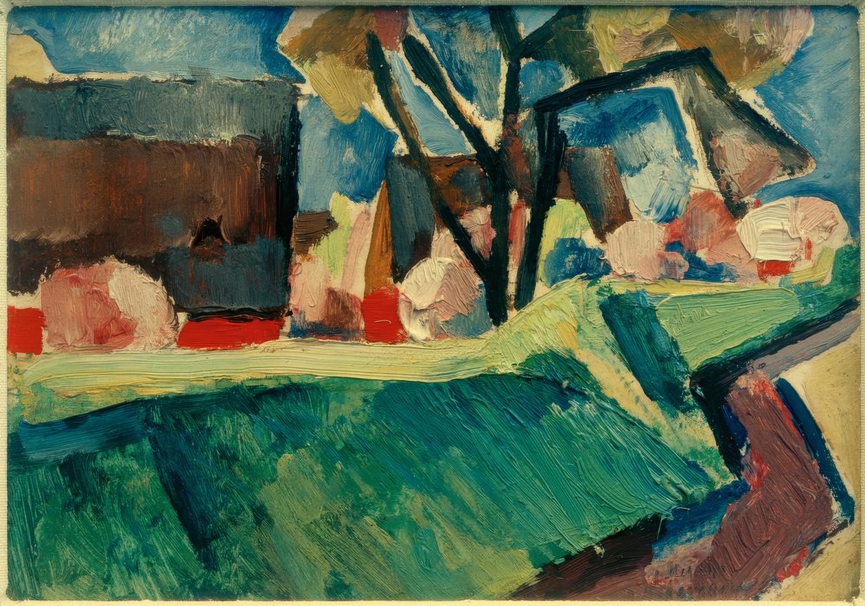 Häuser hinter dem Deich von Heinrich Stegemann