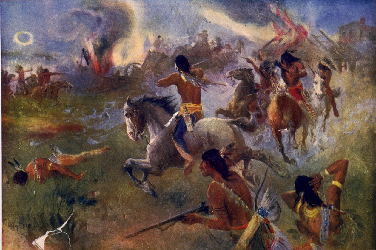 Die Belagerung von New Ulm, Minnesota von Heinrich Augustus Schwabe