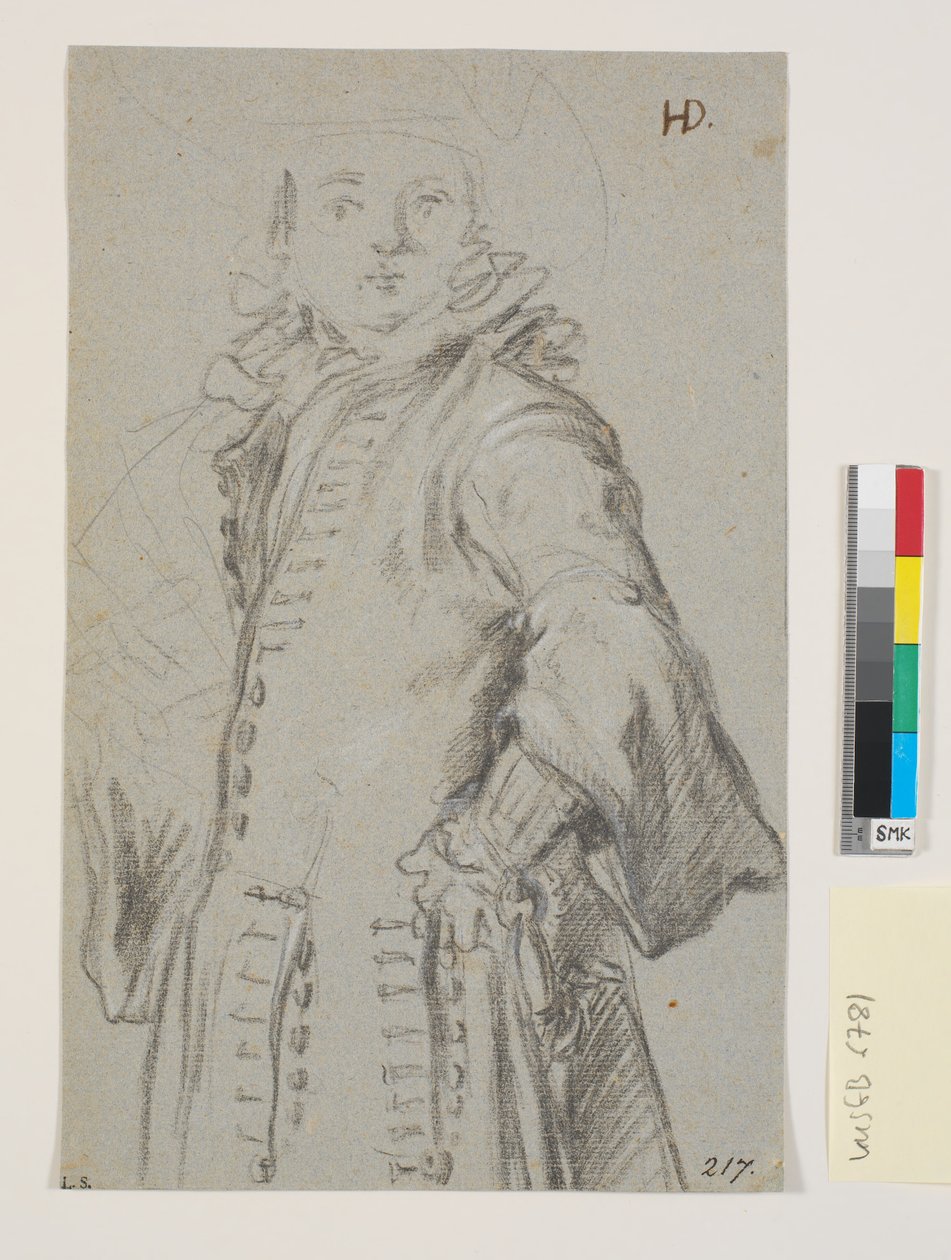 Studie zu einem Männerporträt, 3/4 Figur von Heinrich Dittmers