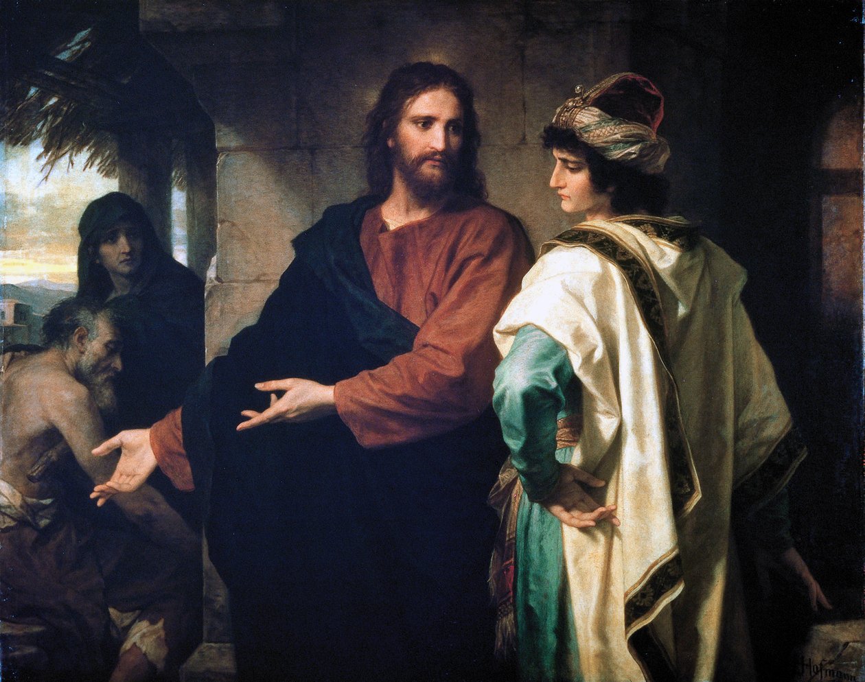 Jesus und der reiche junge Herrscher von Heinrich Karl Hofmann