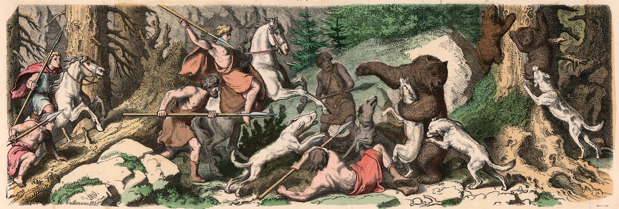 Antikes Griechenland: Bärenjagd von Heinrich Leutemann