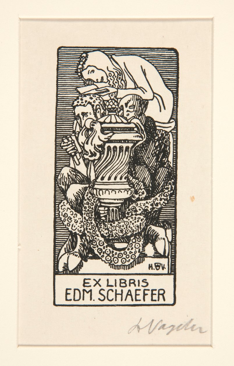 Exlibris: Edm. Schaefer von Heinrich Vogeler