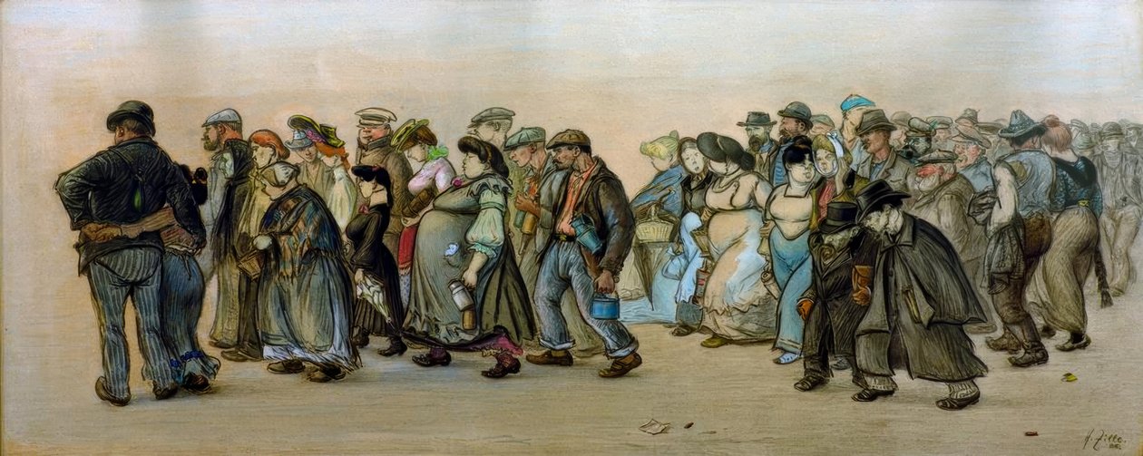 Der Spandauer Arbeiterzug von Heinrich Zille