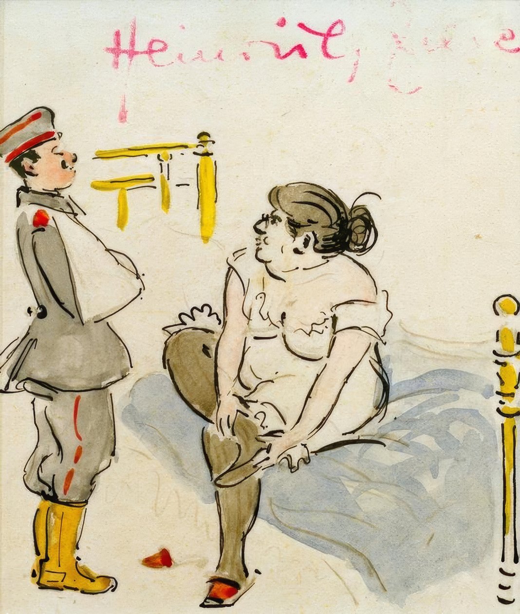 Verwundeter Soldat und Nutte von Heinrich Zille
