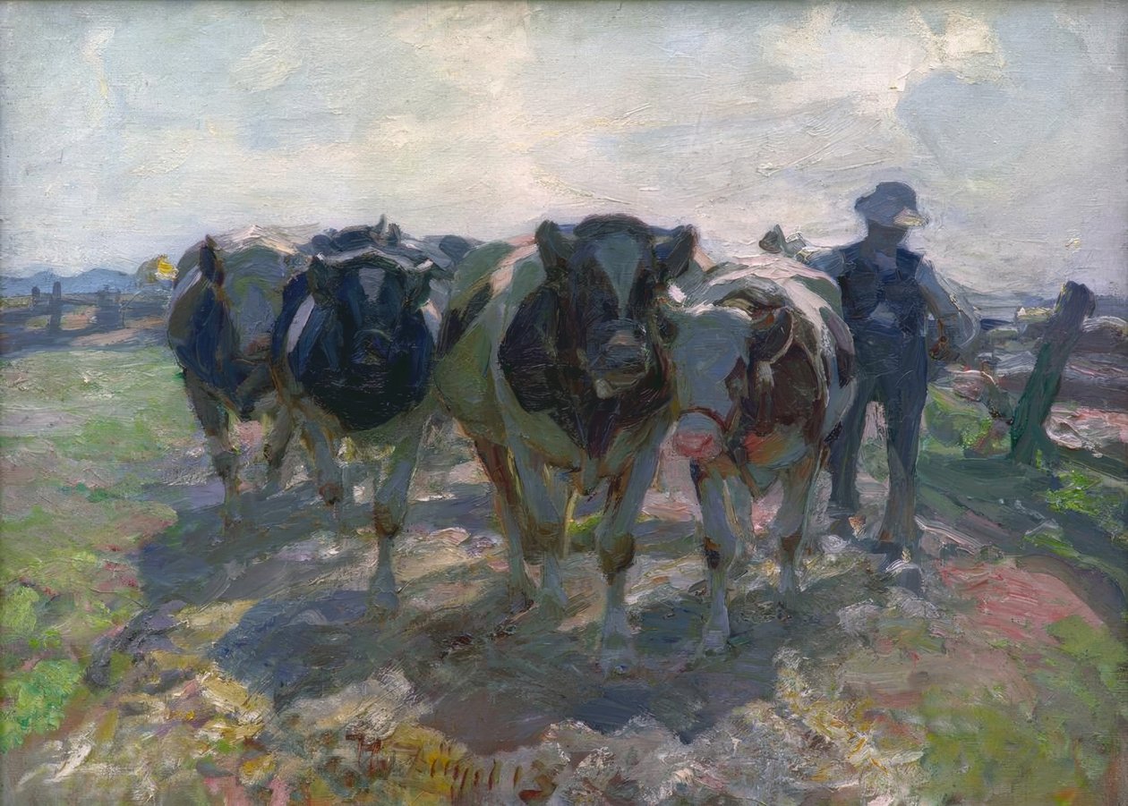 Bauer mit Kühen von Heinrich von Zügel