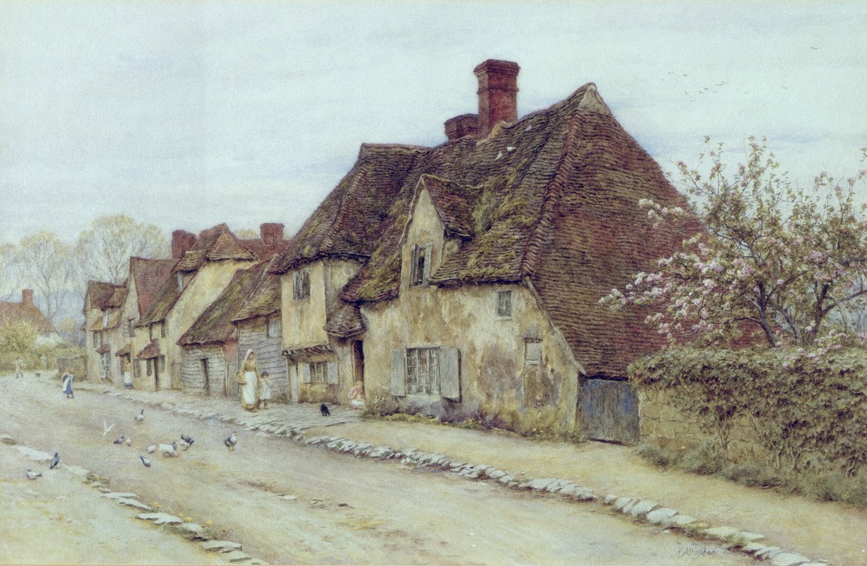 Ein Dorfstraße, Kent von Helen Allingham