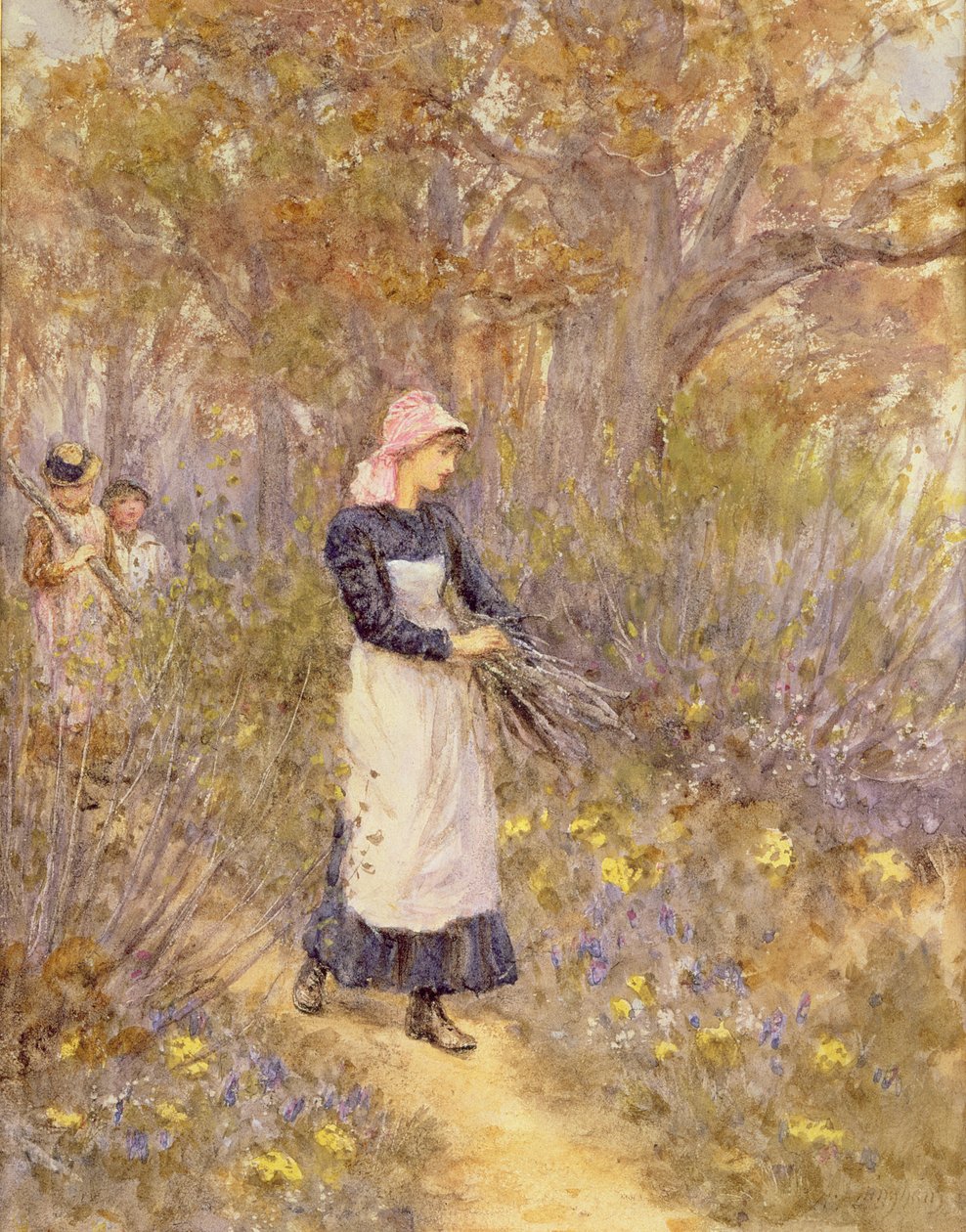 Holz für die Mutter sammeln von Helen Allingham