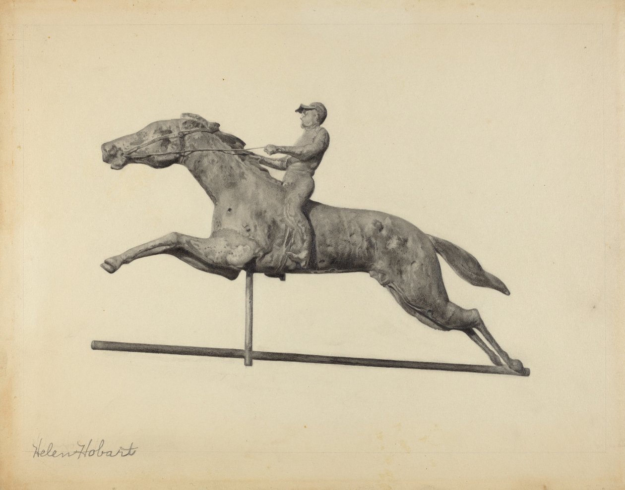 Pferd und Reiter Wetterfahne von Helen Hobart
