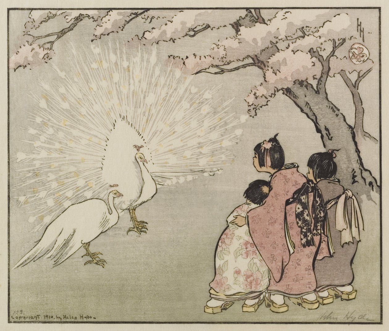 Weißer Pfau, 1914 von Helen Hyde