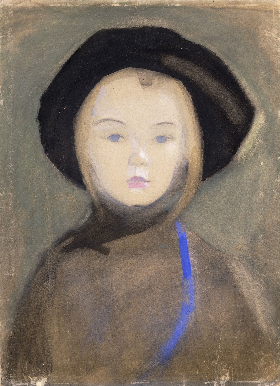 Mädchen mit blauem Band von Helene Schjerfbeck
