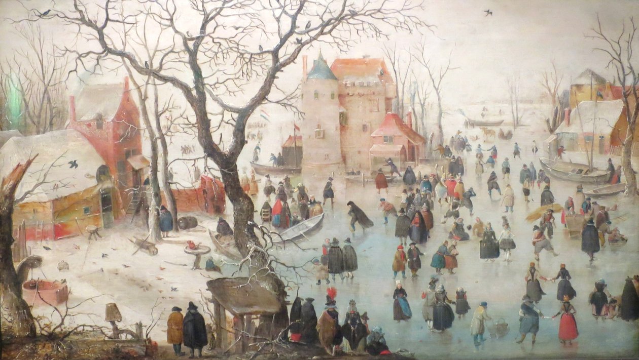 Winterlandschaft mit Schlittschuhläufern von Hendrick Avercamp