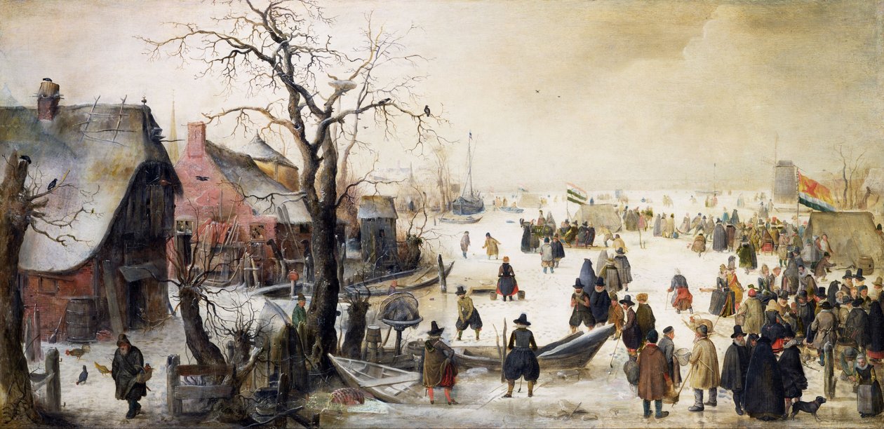 Winterszene an einem Kanal von Hendrick Avercamp