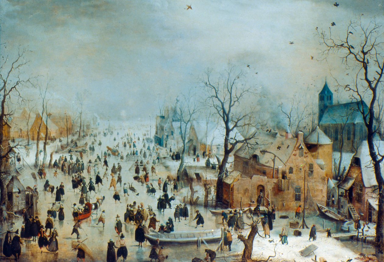 Winterszene mit Schlittschuhläufern von Hendrick Avercamp