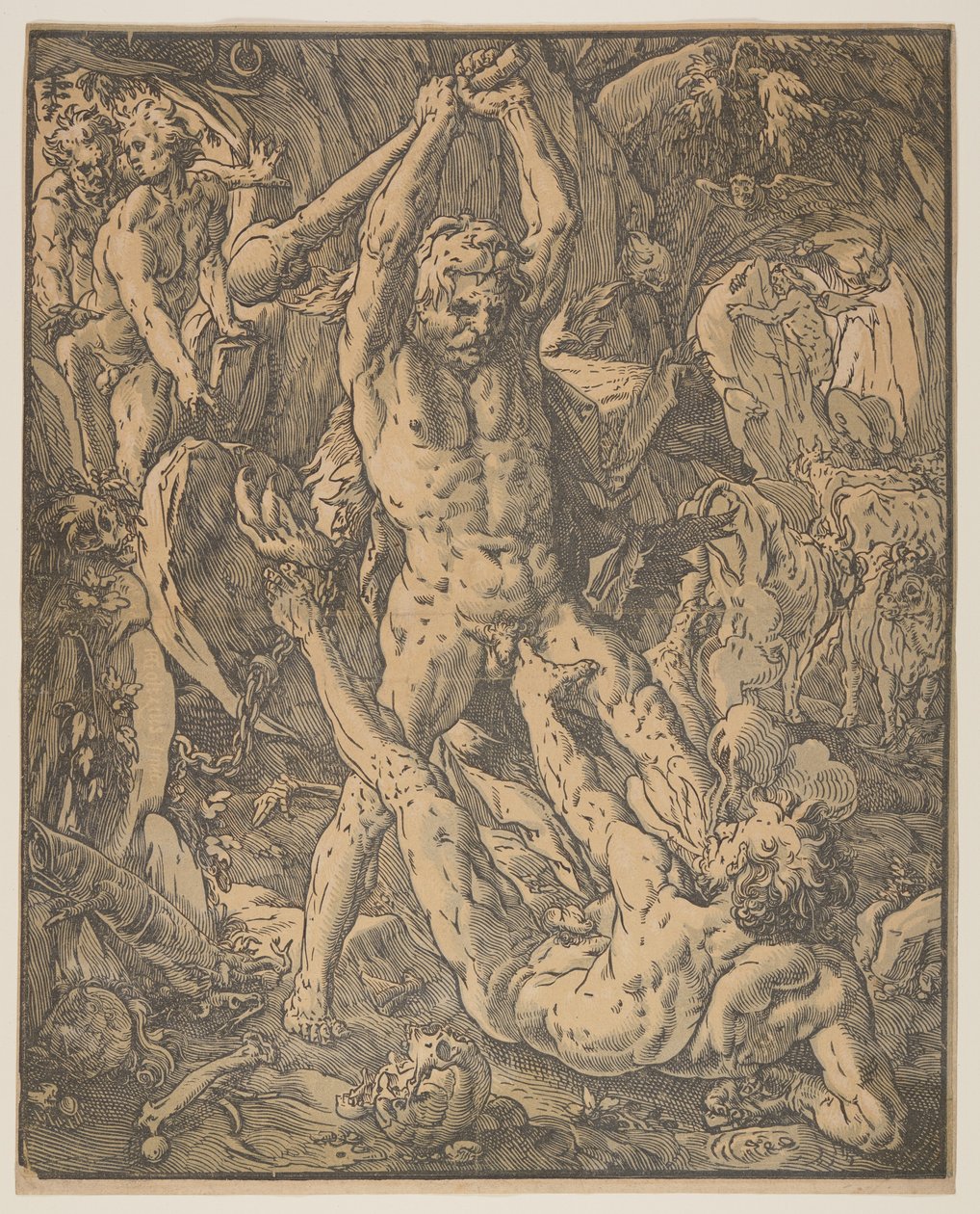 Herkules und Cacus von Hendrick Goltzius