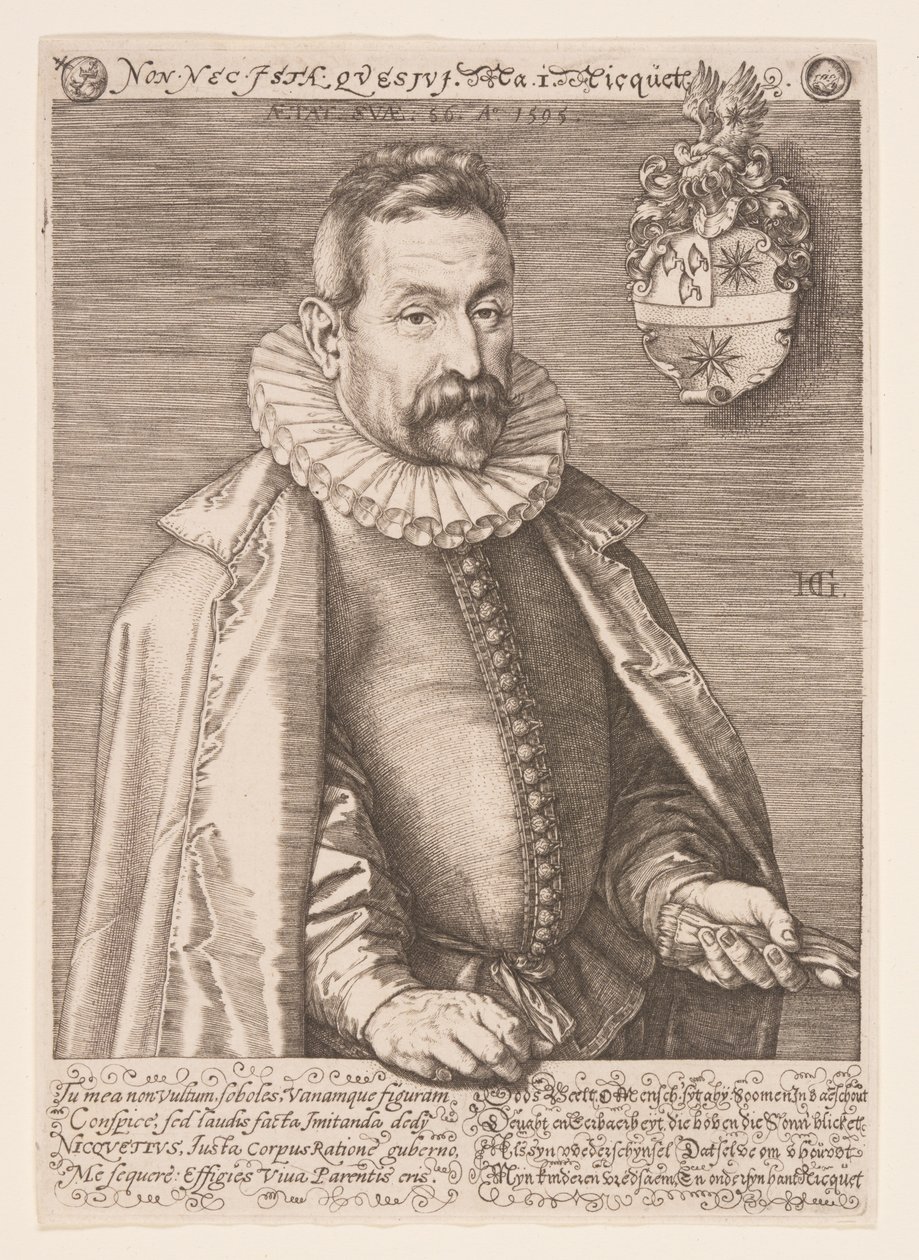 Jan Nicquet, Kunstsammler in Amsterdam von Hendrick Goltzius